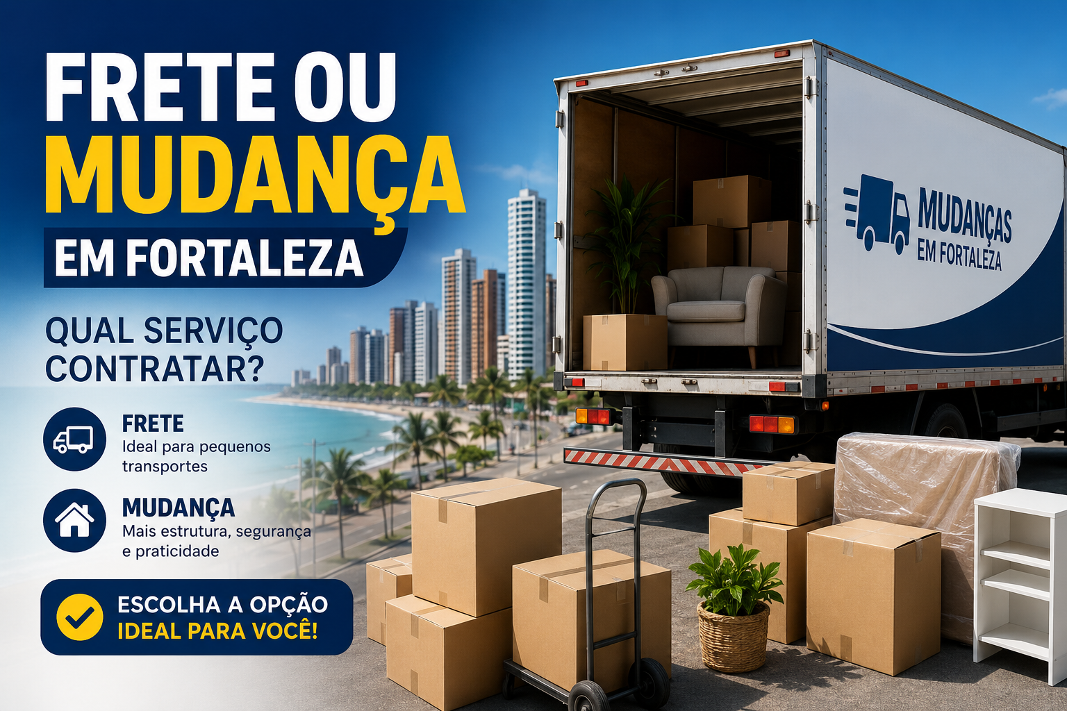Frete ou mudança em Fortaleza qual serviço contratar